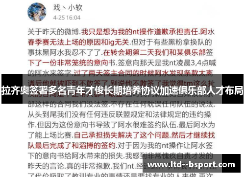 拉齐奥签署多名青年才俊长期培养协议加速俱乐部人才布局